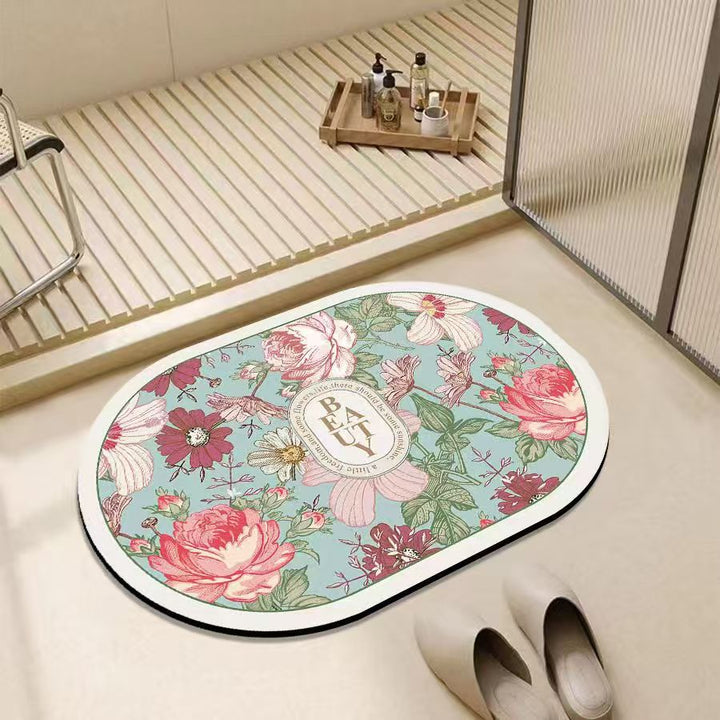 Floral Design Bath Mat