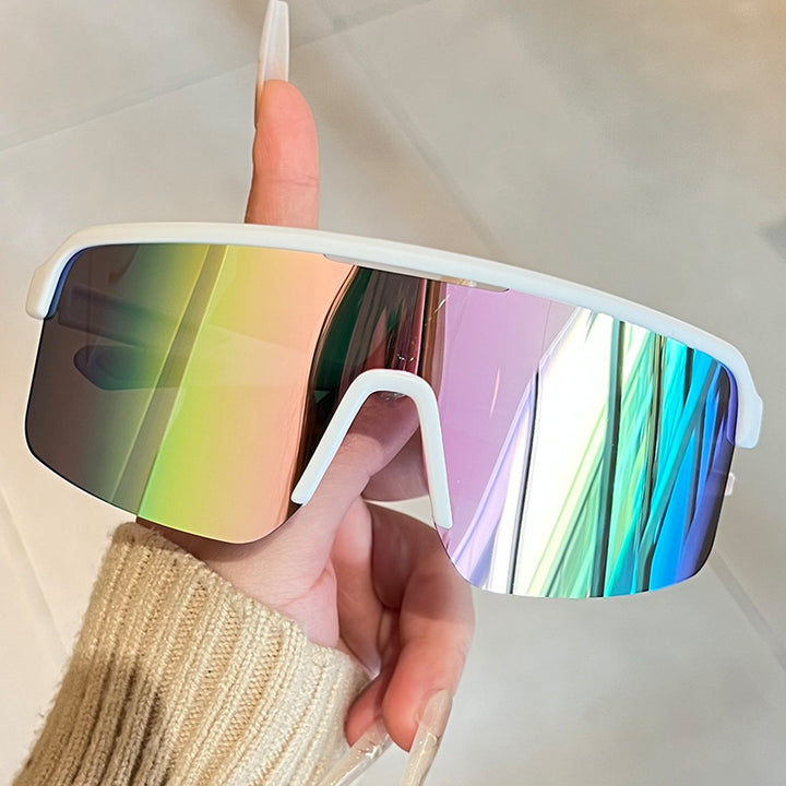 Unisex nan sporty shield sunglasses with continuous visor glass and non-slip nose pads Stornfield