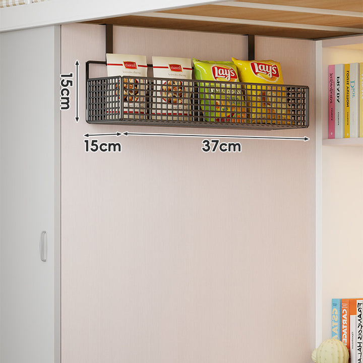 Under-Shelf Double-Tier Ventilated Mesh Hanging Storage Basket for Pantry and Bathroom