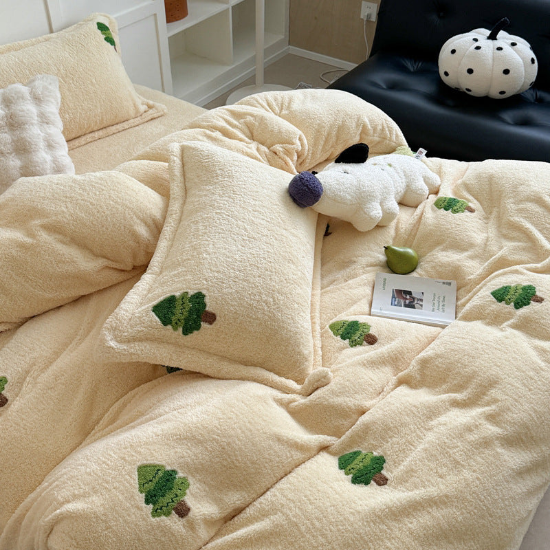 Plush Sherpa Comforter and Decorative Pillowcase Set