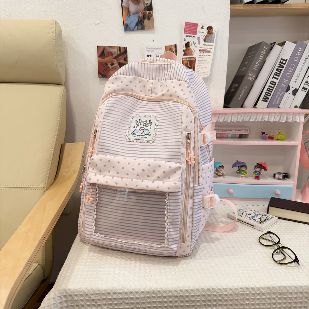Trendy Striped School Backpack Stornfield
