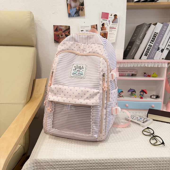 Trendy Striped School Backpack Stornfield