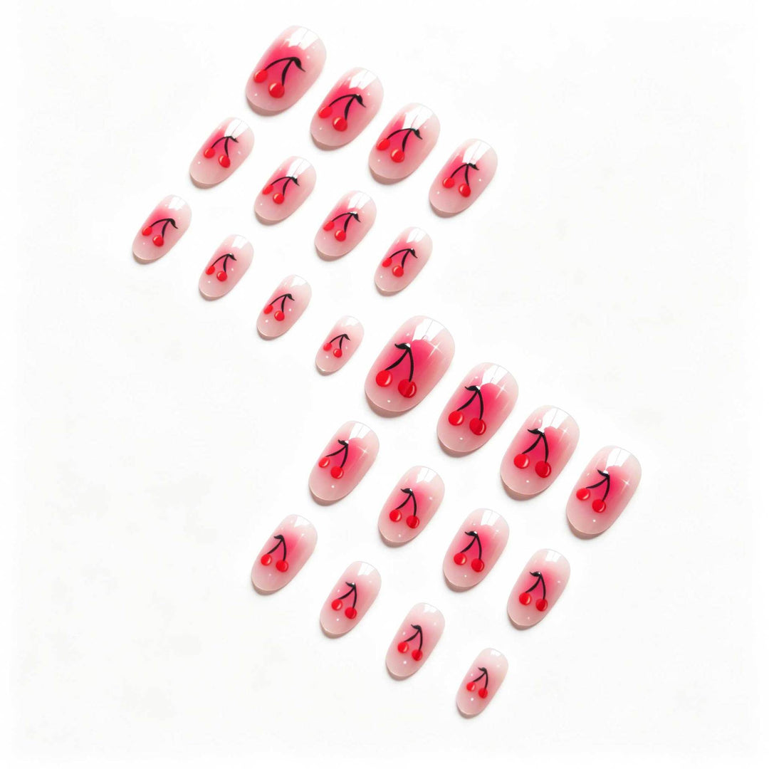 Cherry-Inspired Gel Nail Art