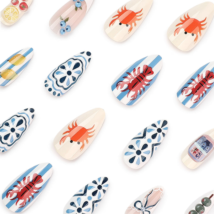Artistic acrylic nails with unique designs Stornfield