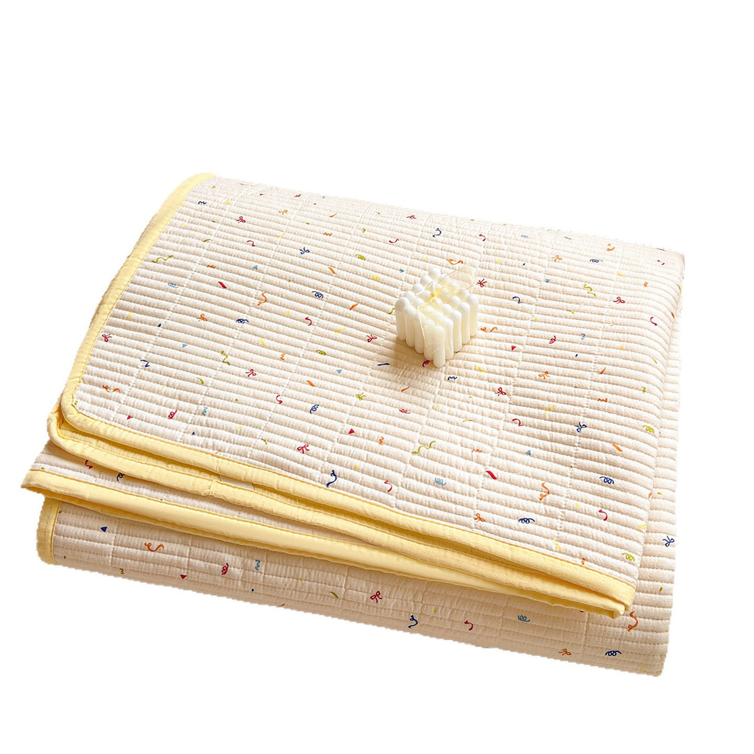 Textured Botanical Print Quilted Bedspread