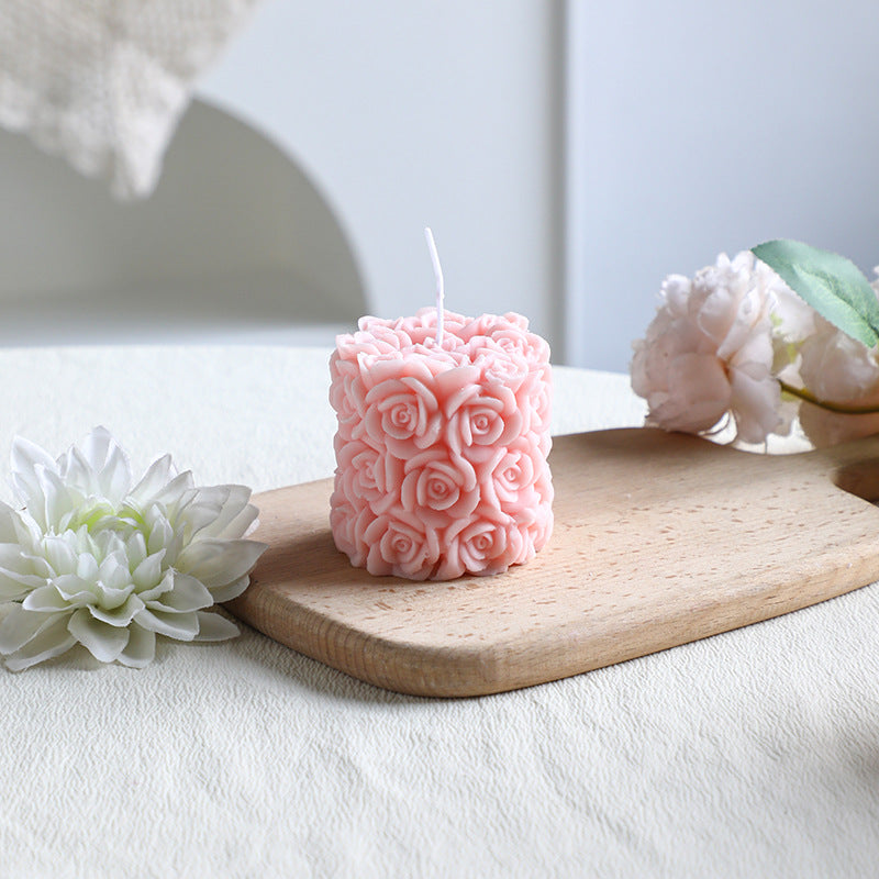 Hand-Poured Floral-Relief Cupcake Decorative Candle