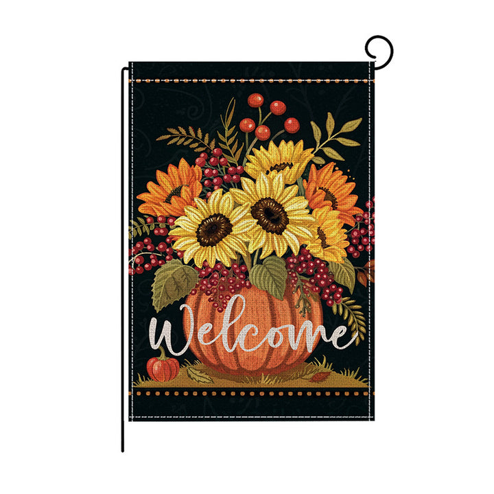 Outdoor Fall Sunflower and Pumpkin Decorative Garden Flag