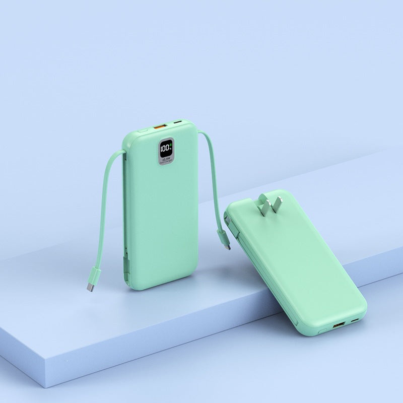 Portable power bank with integrated charging cable and LED display Stornfield