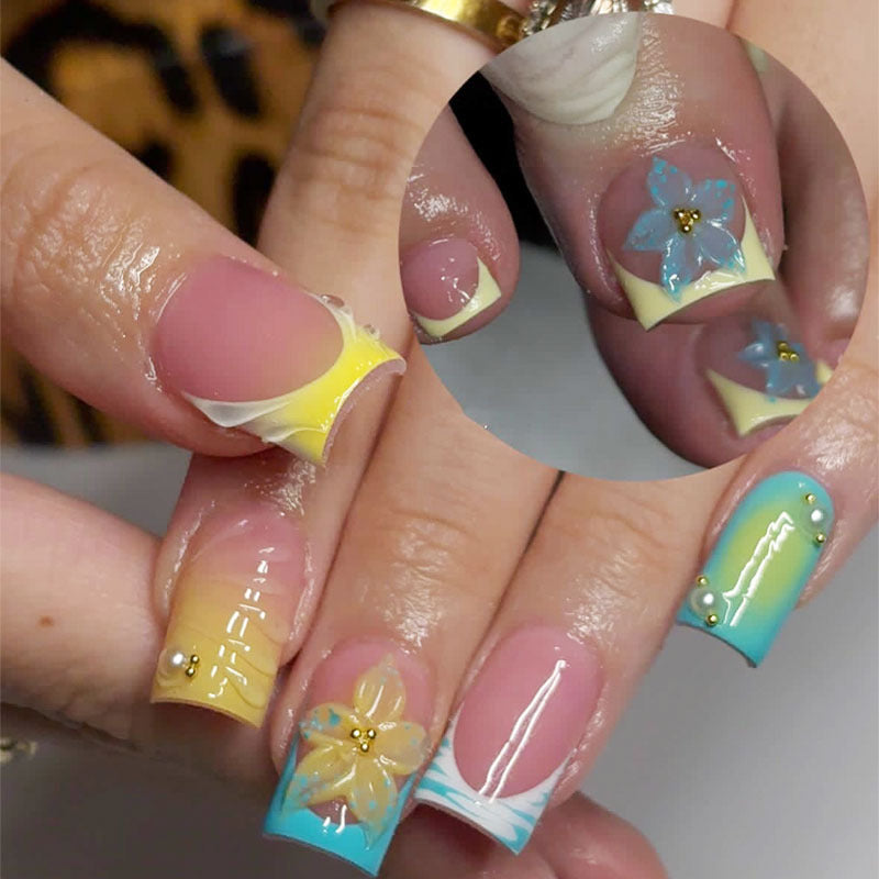 High-Quality Floral Design Press-On Nail Set Stornfield