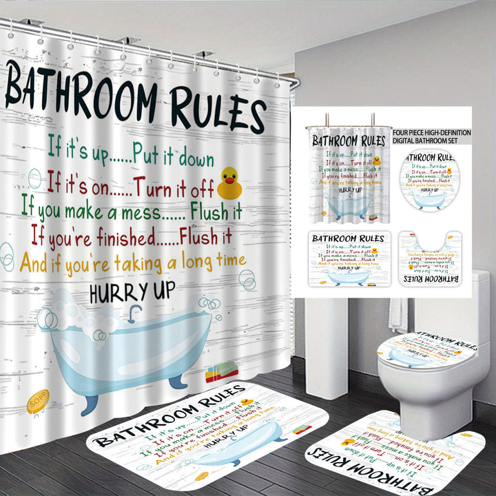 Bathroom Rules Digital Bathroom Décor Set Stornfield