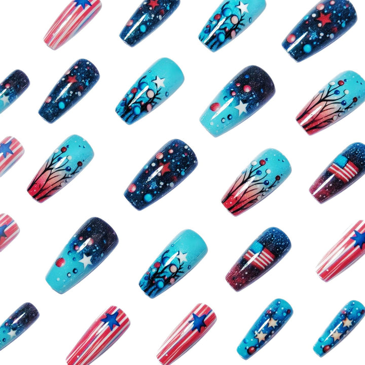 Artificial nails with creative galaxy and star patterns Stornfield