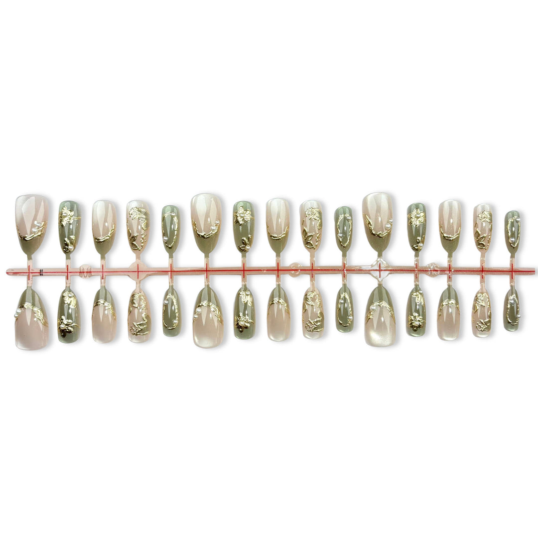 Luxury Floral-Inspired Press-On Nail Set