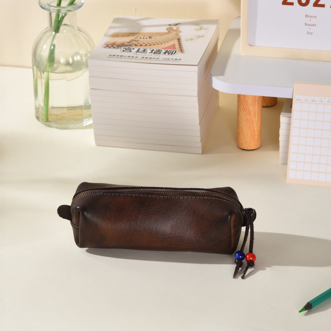 Vintage Leather Pencil Case