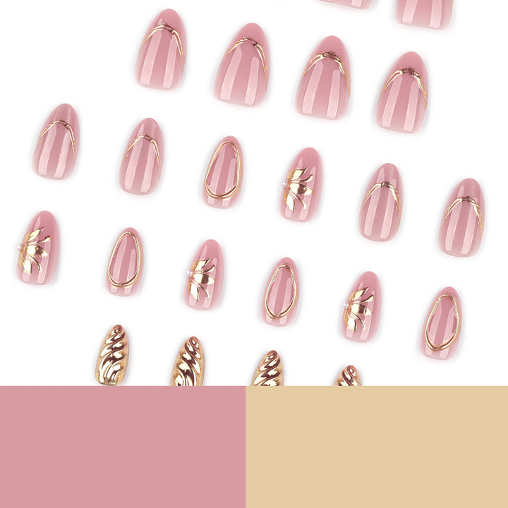 Elegant and artistic nail art with golden accents Stornfield