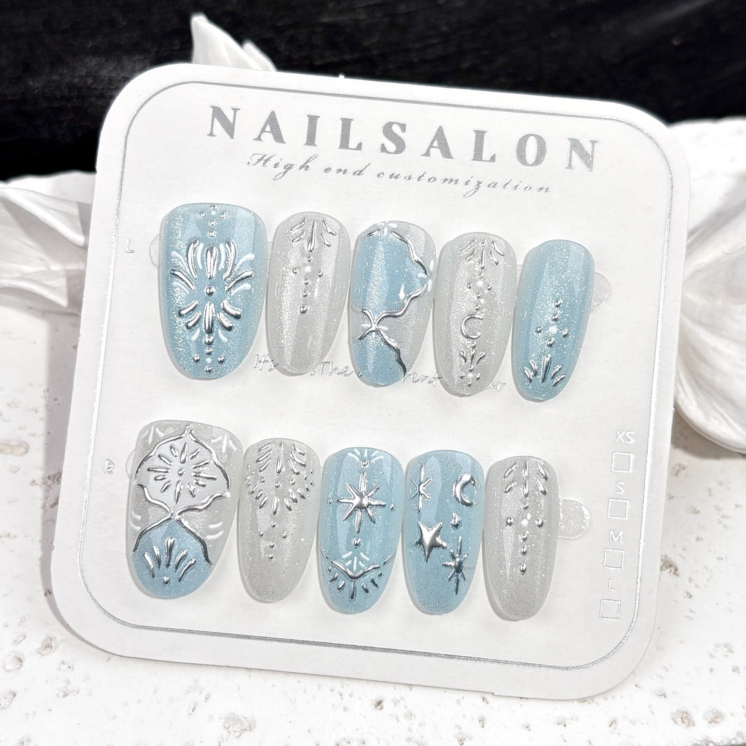 Elegant Floral-Embellished Press-On Nails