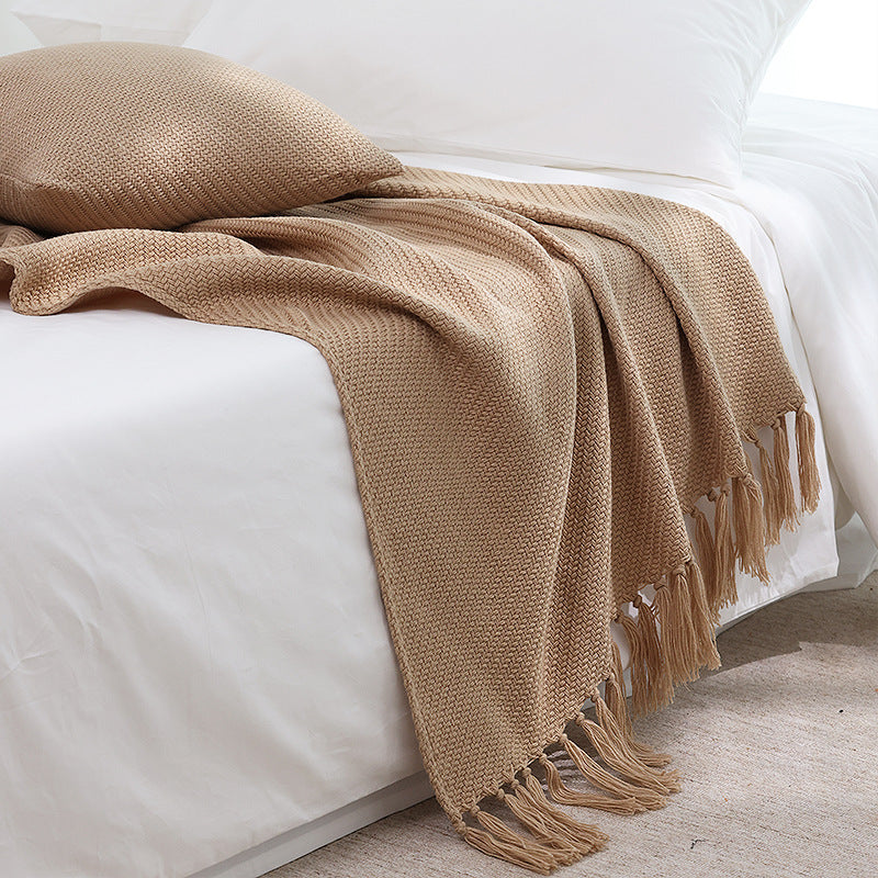 Textured Knit Throw Blanket