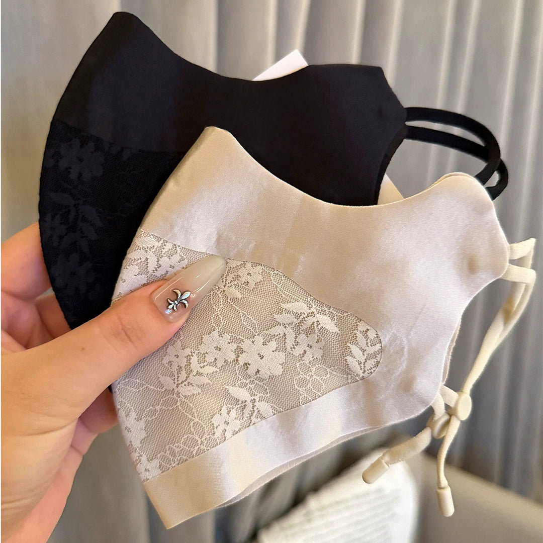 Lace-Panel Breathable Reusable Face Mask with Adjustable Ear Loops Stornfield