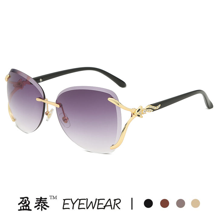 Women's elegant sunglasses with extravagant metal frame and mirrored lenses Stornfield