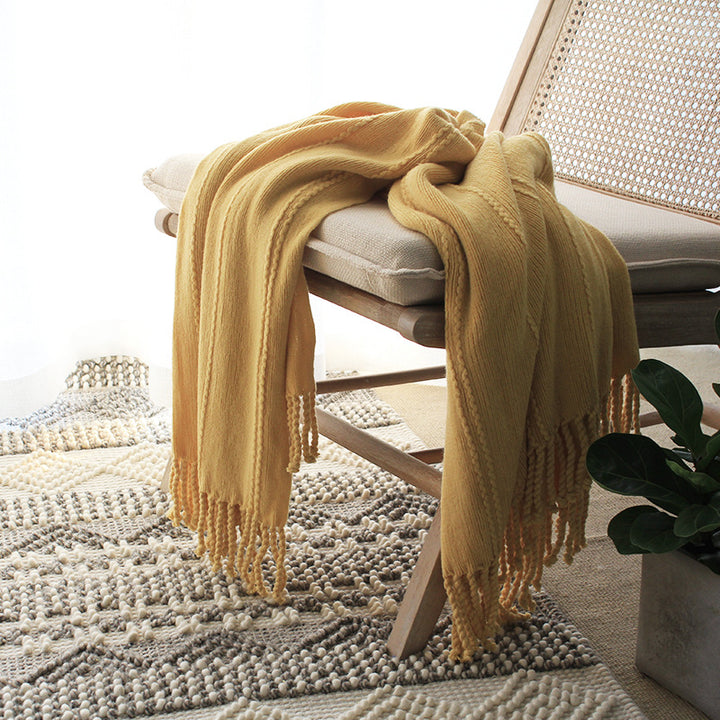 Soft Textured Knitted Blanket