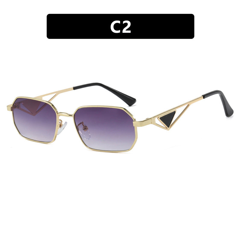 Women geometric luxury sunglasses with slim glossy frame Stornfield