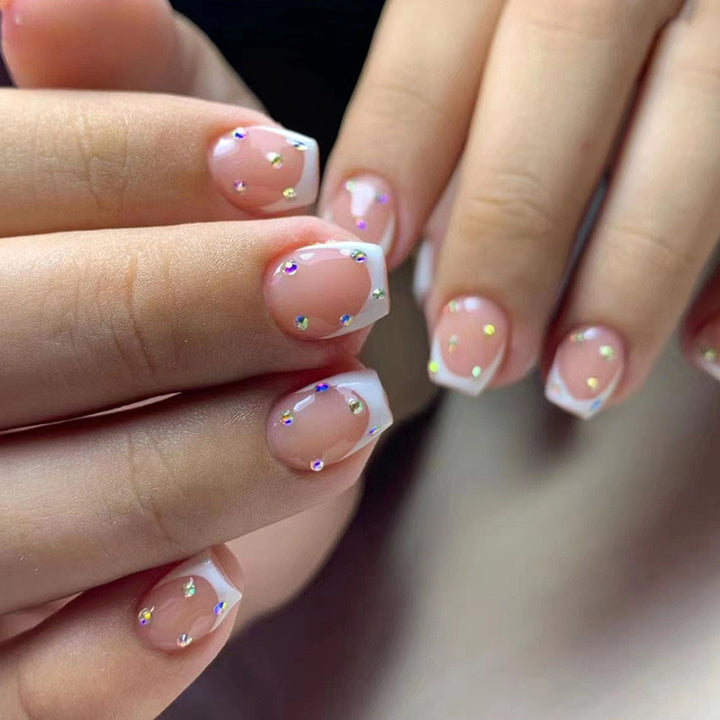 Elegant artificial nail set with sparkling rhinestone decorations Stornfield
