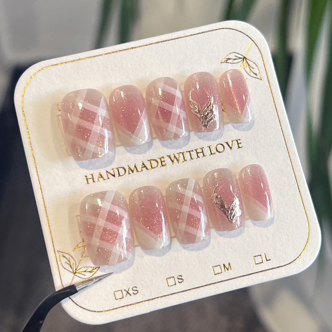 Nail art set with glamorous glitter and diagonal design Stornfield