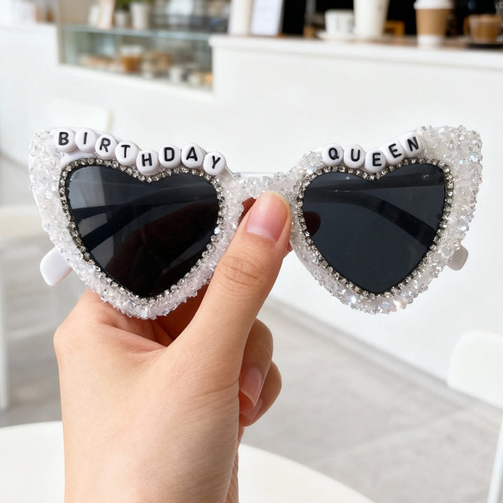 Rhinestone-Embellished Heart Sunglasses Stornfield