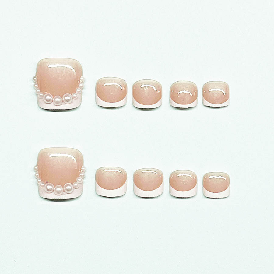 Artificial nail set for toenails with elegant tip decorations Stornfield