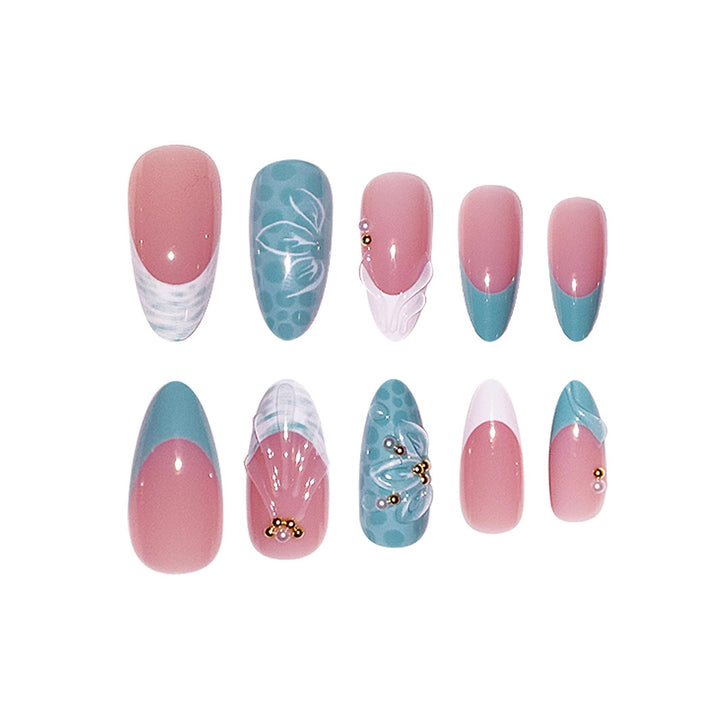 Elegant Abstract Floral Nail Art Extensions Stornfield