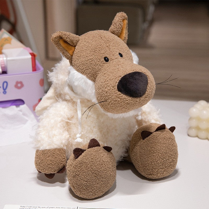 Plush Raccoon Soft Fur Sitting Stuffed Animal with Embroidered Face and Fluffy Tail Stornfield