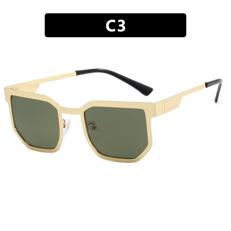 Ladies modern sunglasses in trendy rectangular design with narrow metal frame Stornfield