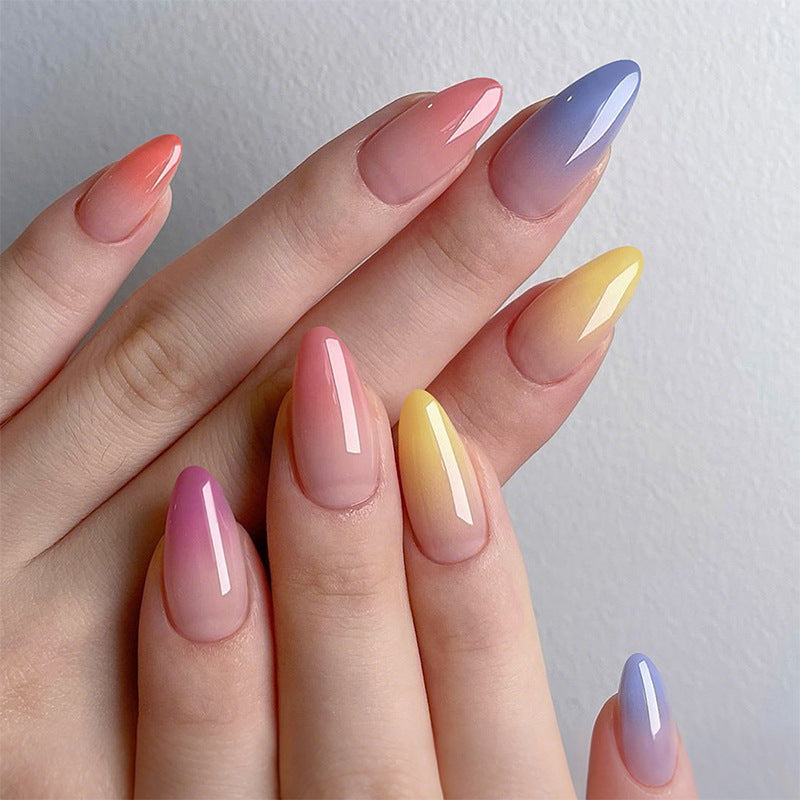 Acrylic nail set with elegant ombre design and high-gloss surface Stornfield