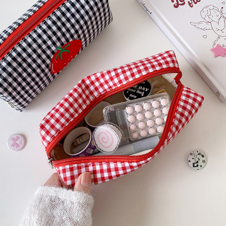 Cute Gingham Checkered Pencil Case Stornfield