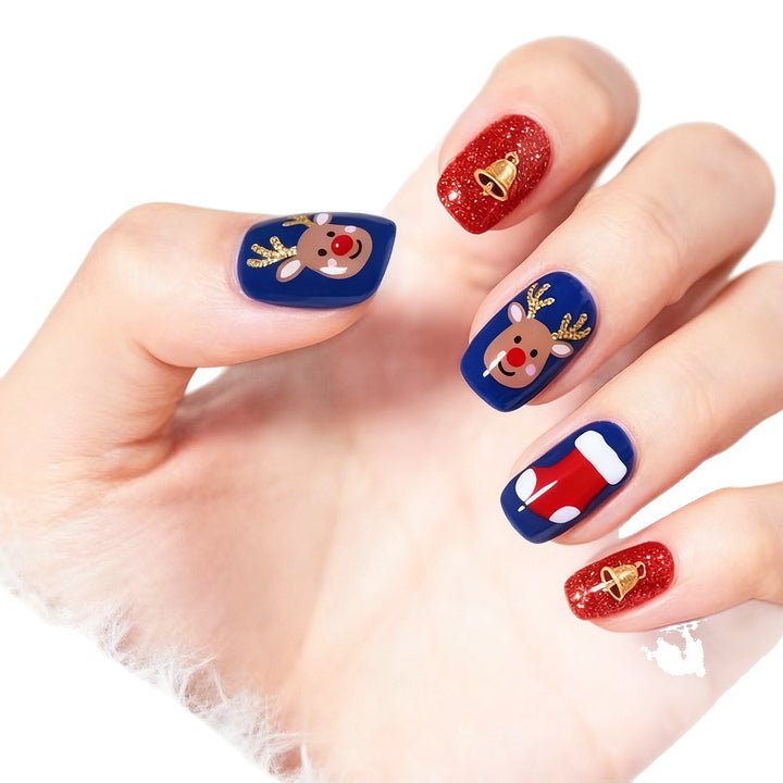Artificial nail set with festive Christmas design Stornfield