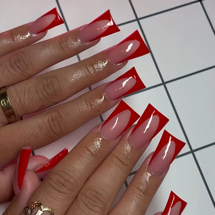 Glossy Square Tip Press-On Nails Stornfield