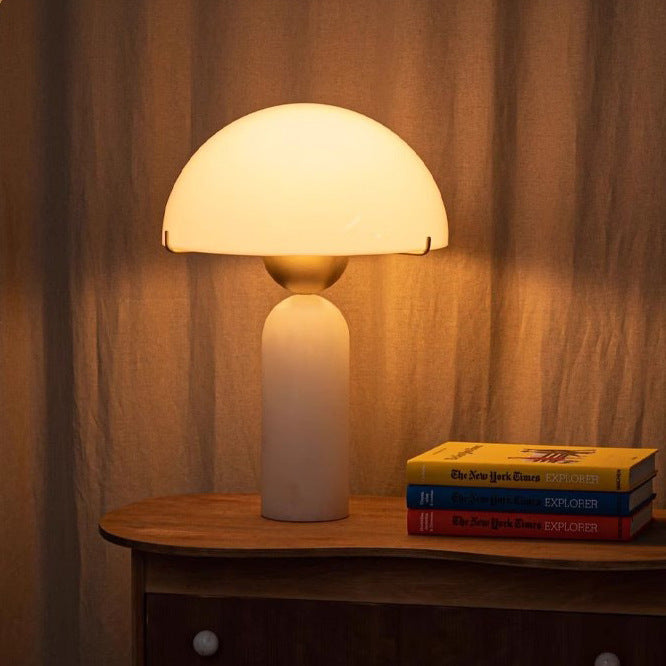 Contemporary Table Lamp with Dome Shade
