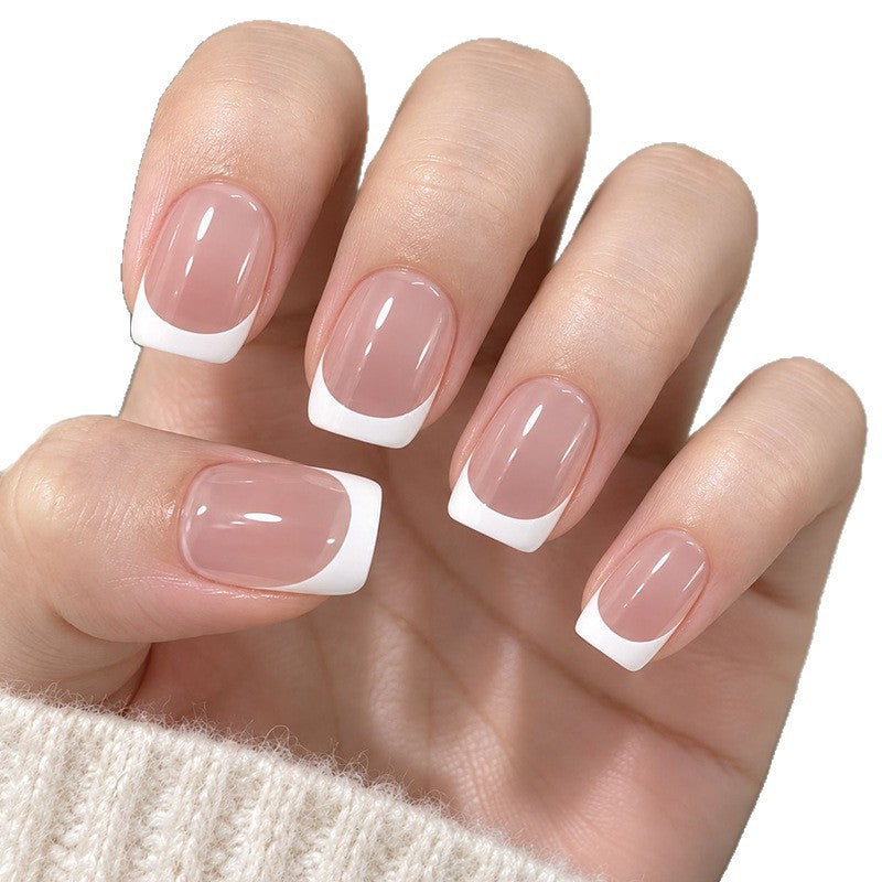 Elegant French Tip Acrylic Nail Set Stornfield