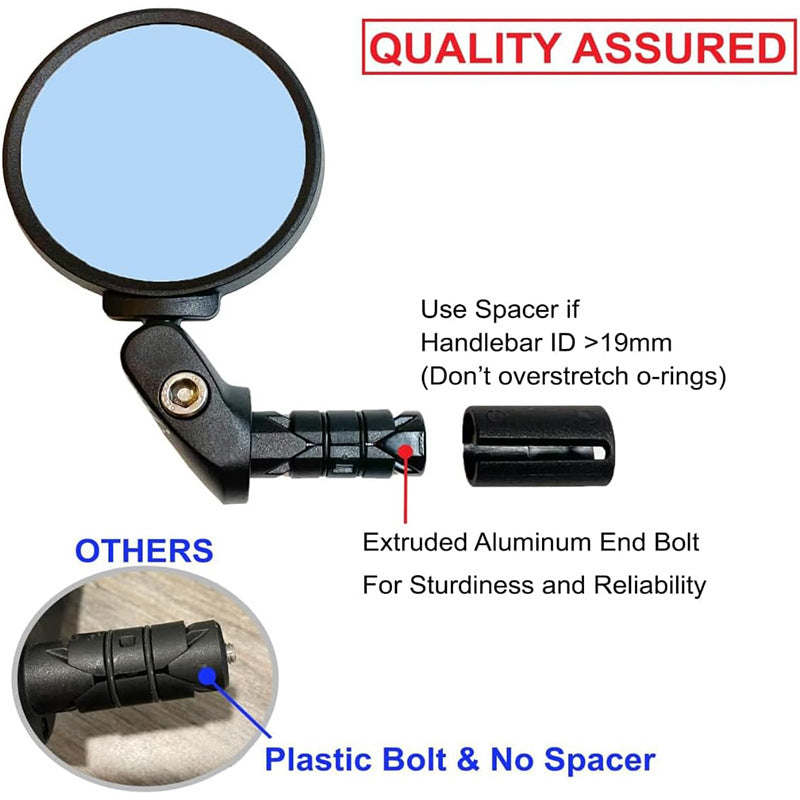 adjustable bicycle bar-end convex safety mirrors with full swivel and anti-glare glass Stornfield
