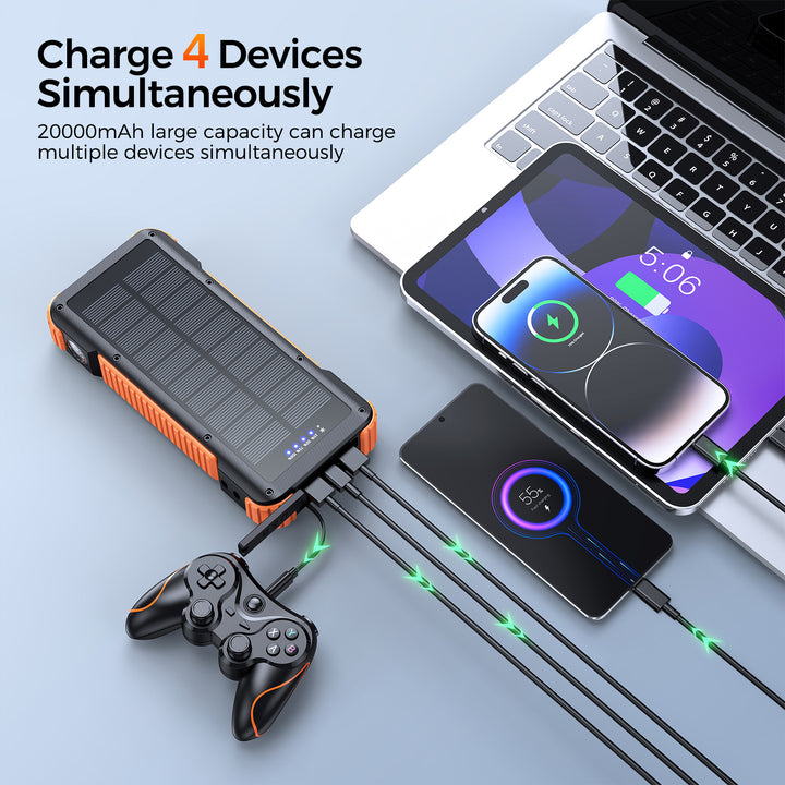 High-performance solar power bank with multifunctional connections and LED display Stornfield