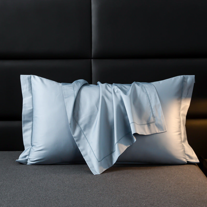 Luxurious satin cushion cover with decorative double piping