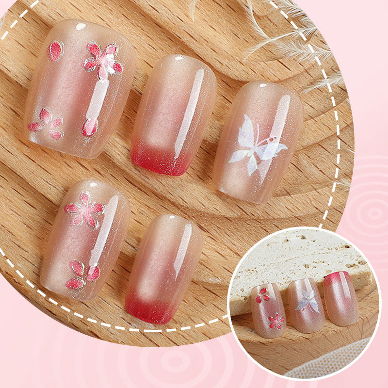 Premium Artistic Floral Press-On Nail Set