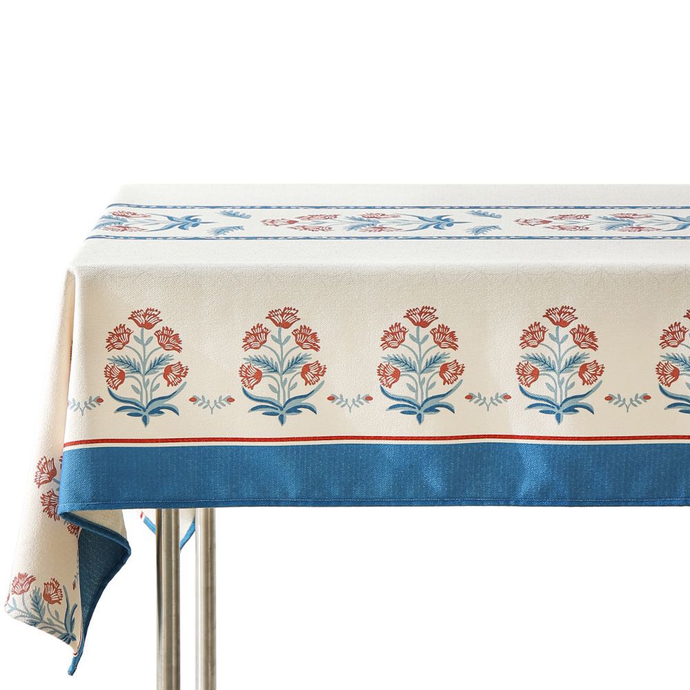 Water-repellent rectangular tablecloth with paisley pattern and coated cotton look Stornfield