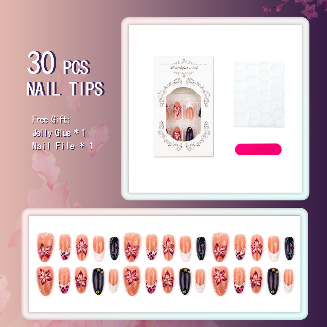 Artistic Floral Press-On Nail Set 1790738682