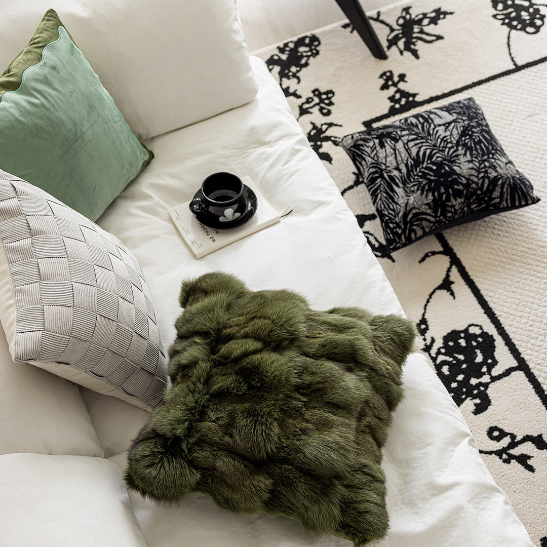 Decorative pillow with botanical motif