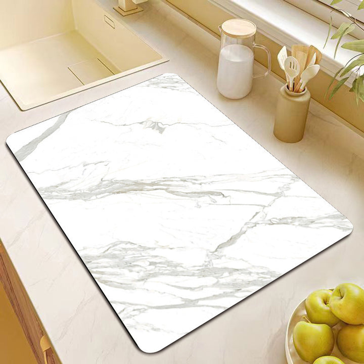 Premium Marble Print Kitchen Mat Stornfield