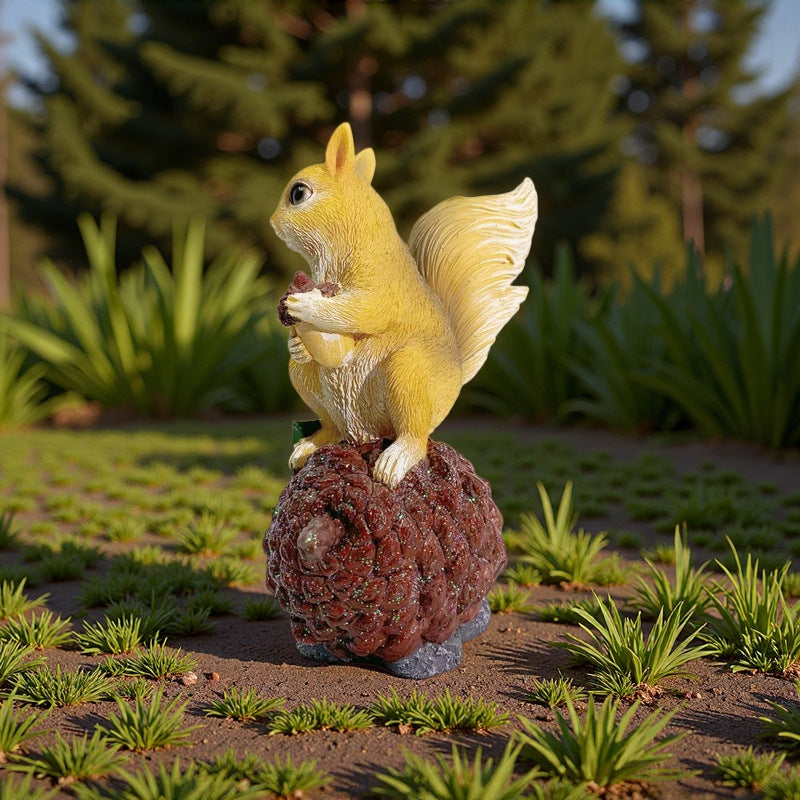 Decorative squirrel sculpture on a cone Stornfield