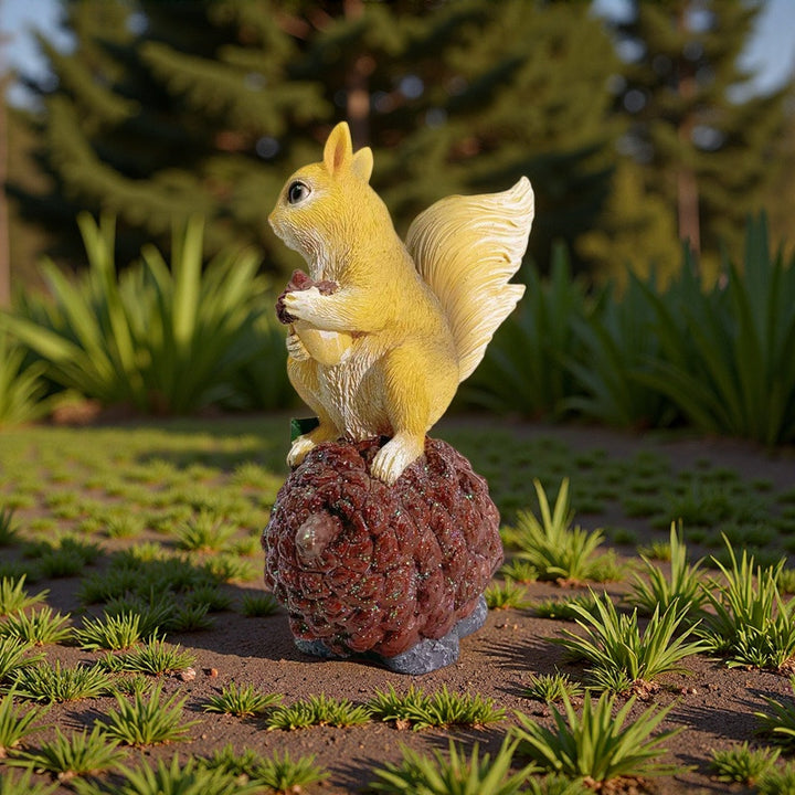 Decorative squirrel sculpture on a cone Stornfield