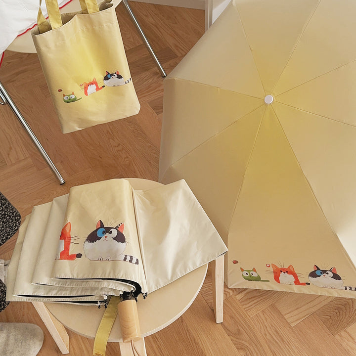 Ladies Folding Umbrella with Loving Animal Designs Stornfield