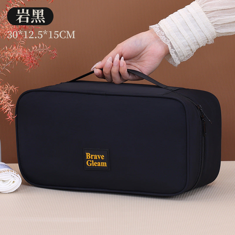 Cosmetic Transport Bag With Elegant And Practical Interior Compartment System Stornfield