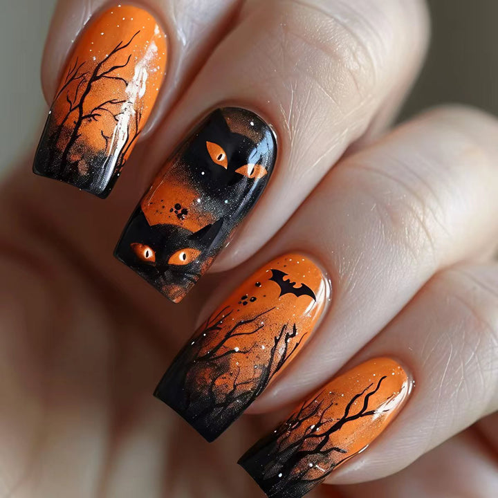 Creative artificial nails with spooky Halloween design Stornfield